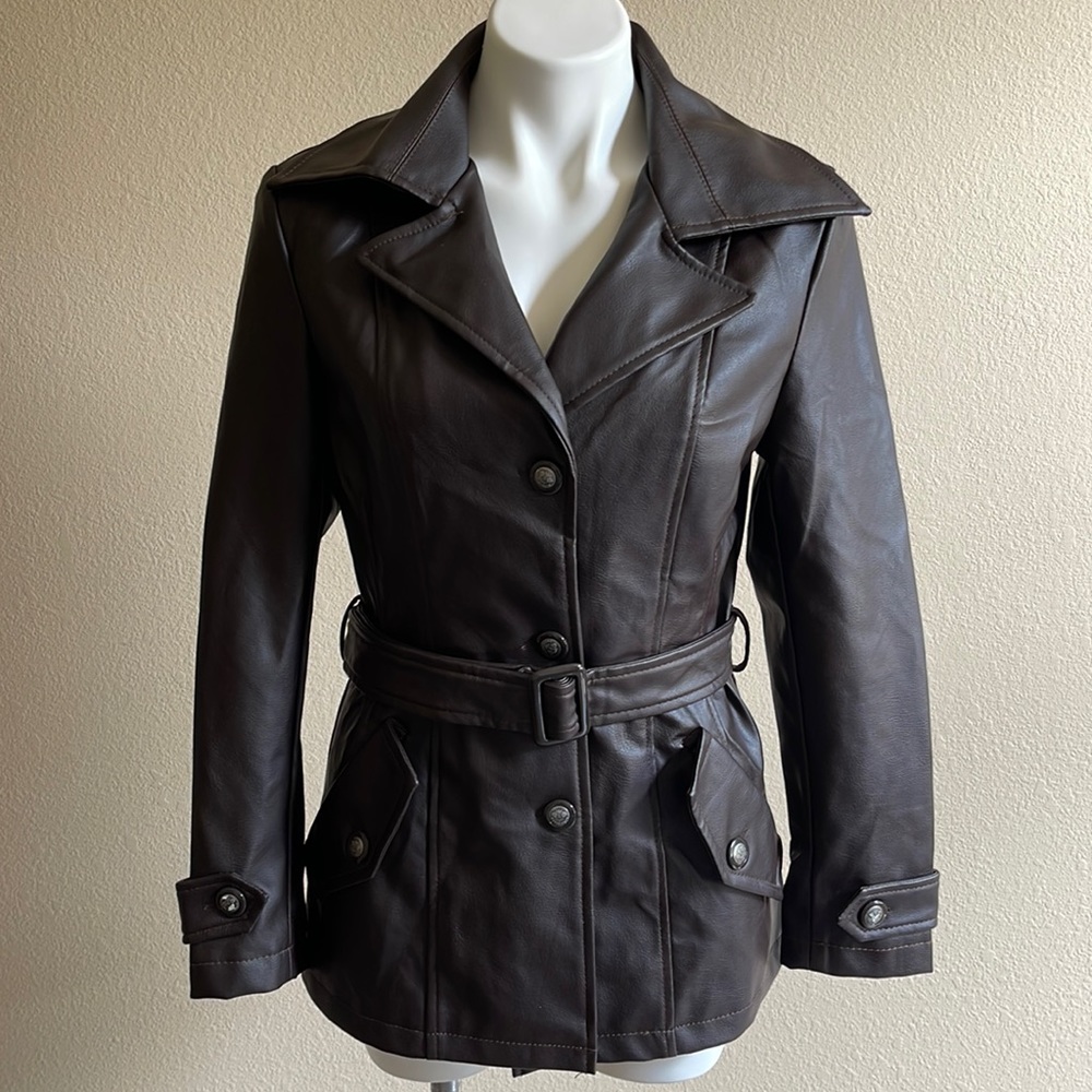 Emporia & Co Brown Faux Leather Jacket